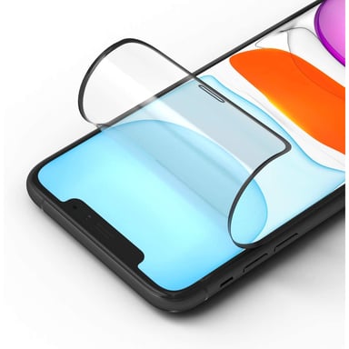 RhinoShield Protection écran 3D Impact compatible avec [iPhone 13 Pro Max / 14 Plus] 3X plus de protection contre les chocs Bords incurvés 3D pour une couverture complète - Résistance aux rayures - Noir
