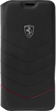 Funda de piel auténtica Ferrari Heritage para Samsung Galaxy S8+, Negro