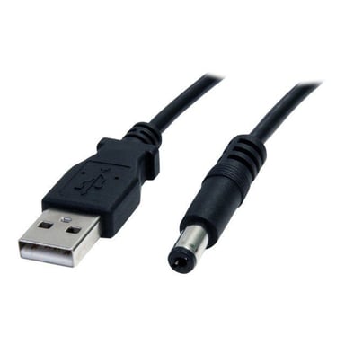 StarTech.com Cable Adaptador 2m USB A Macho a Conector Coaxial Barrel Alimentación Corriente Tipo M 5,5mm 5V DC