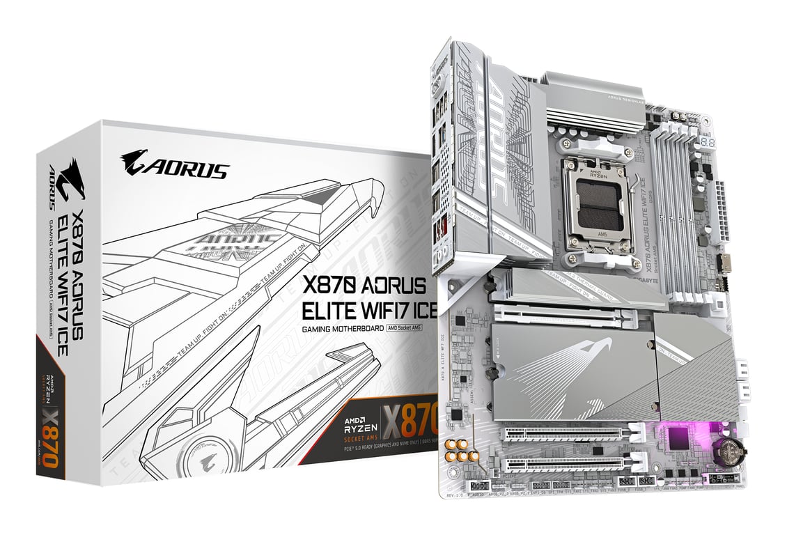 Gigabyte X870 AORUS ELITE WIFI7 ICE - vue 1