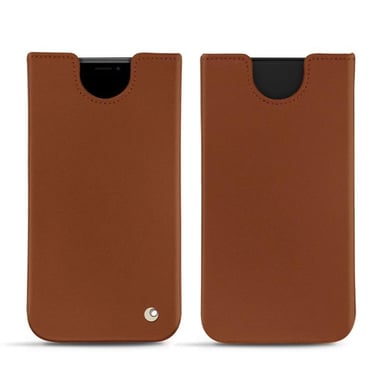 Pochette cuir Apple iPhone Xr - Pochette - Marron - Cuir lisse
