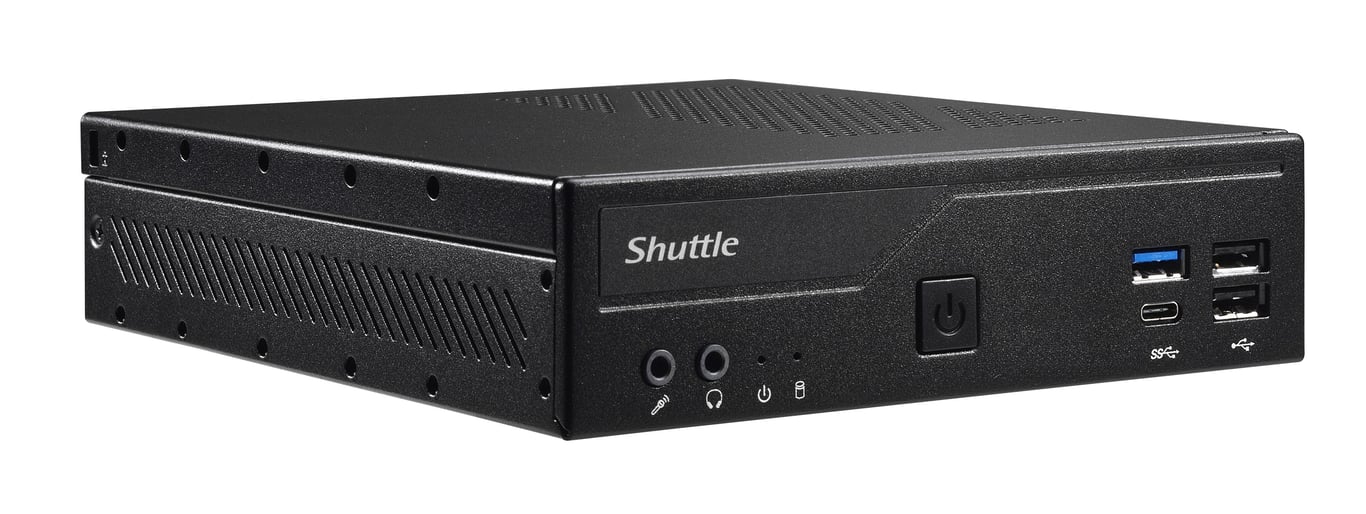 Shuttle Slim PC DH610 S1700 1x HDMI 2x DP 1x 2.5 2x .2 2x LAN Intel 1G + 2.5G 2x COM fonctionnement permanent 247 attaches VESA Neuf