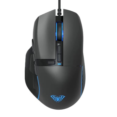 AULA F808 Souris gamer 10 boutons avec programmation macro, 4200 DPI, optique, filaire USB, rétroéclairage LED