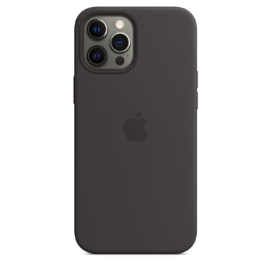 Coque en silicone avec MagSafe pour iPhone 12 Pro Max Noir