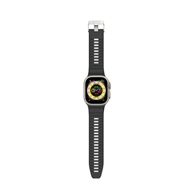 Bracelet pour Apple Watch 49 / 45 / 44 / 42m en Silicone Ultra Traction Noir