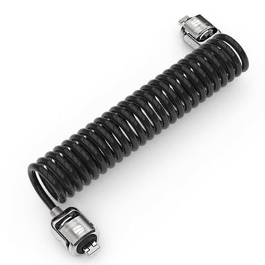 Compulocks Dual Head Coiled Cable Keyed Lock cable antirrobo Negro