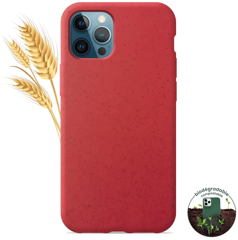 Coque silicone unie compatible Biodégradable Rouge Apple iPhone 12 Pro Max