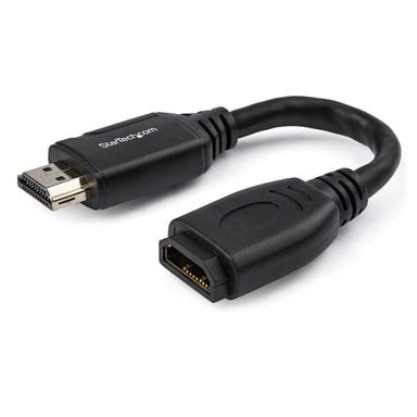 StarTech.com Cable de 15cm de Extensión Alargador HDMI 2.0 de Alta Velocidad con Ethernet - Extensor de Puertos - Cable para Conservar Puertos de Cone