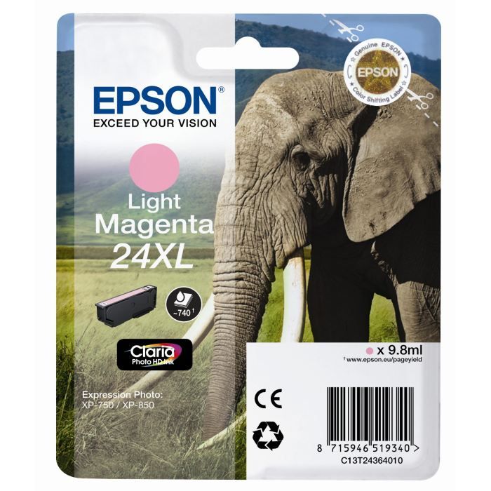 Epson 24XL 9.8 ml taille originale blister cartouche d'encre pour Expression Photo XP 55 750 760 850 860 950 960 Expression Premium XP 750 850 - vue 3