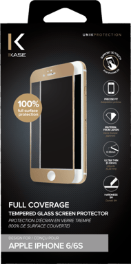 Protector de pantalla de cristal templado (100% cobertura de superficie) para iPhone 6/6s, Oro