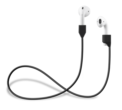Cinturino in morbido silicone gel con clip magnetica per AirPods/ AirPods Pro, nero satinato