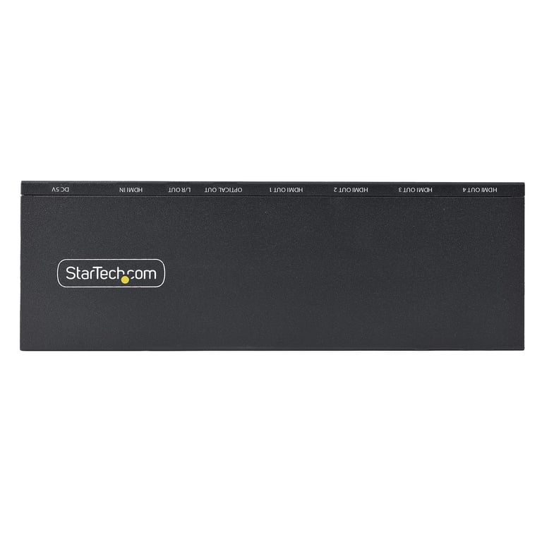 StarTech.com Splitter Divisor HDMI de 4 Puertos, Vídeo HDMI 2.0 de 4K a 60Hz, Multiplicador HDMI 4K con Escalador incorporado, HDMI de 1 Entrada y 4 Salidas, Audio 3,5 mm
