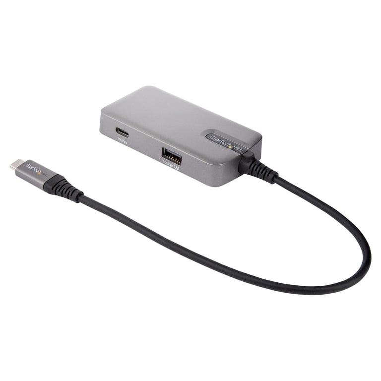 StarTech.com Adaptateur Multiport USB-C - Mini Dock USB Type-C vers 4K 60Hz HDMI 2.0 - 100W Power Delivery Pass-trough – Hub 3 ports USB 10Gbps - Mini Station d'Accueil USB Type-C Portable - 25cm - Neuf