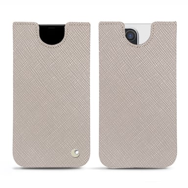Apple iPhone 13 Pro Funda de piel - Funda - Gris - Piel saffiano