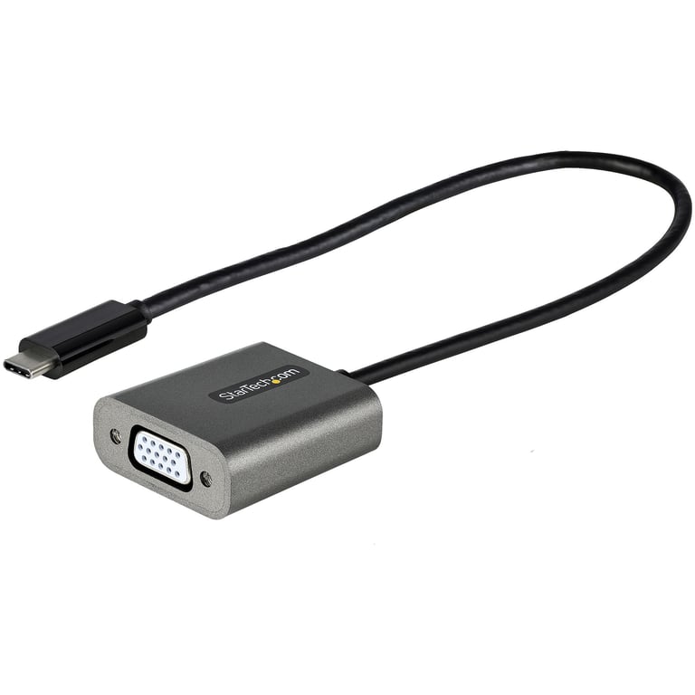 StarTech.com Adaptateur USB C vers VGA Dongle Adaptateur USB C vers VGA Convertisseur USB C DP Alt Mode vers ÉcransAffichages VGA Comp. Thunderbolt 3 Câble Intégré 30cm Neuf