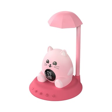 Sveglia per bambini a forma di gatto retroilluminata con luce notturna musicale e display digitale
