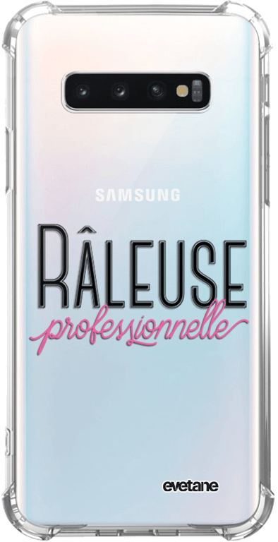Evetane Coque Samsung Galaxy S10 anti-choc souple angles renforcés transparente Motif Râleuse profes