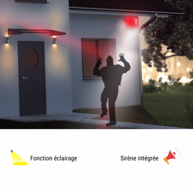 Konyks Camini Air SE - Telecamera di sorveglianza wireless WiFi per esterni, notifiche di rilevamento del movimento, visione notturna a colori, funzione luce e sirena