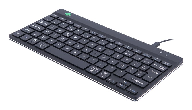 R-Go Tools Teclado ergonómico R-Go Compact Break, teclado compacto con software de pausa, AZERTY (FR), cableado, negro