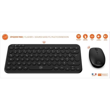 Conjunto de teclado y ratón mini inalámbrico - MOBILITY LAB - CP420W - FR - Negro