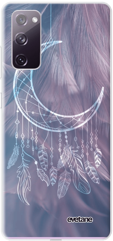 Evetane Coque Samsung Galaxy S20 FE 360 intégrale transparente Motif Lune Attrape Rêve Tendance