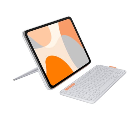 Logitech Flip Folio AZERTY Français Bluetooth Gris clair - Neuf