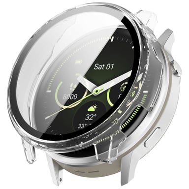 Boîtier PC Transparent avec Protecteur d'Écran en Verre Trempé Compatible avec Garmin Venu 4 (45mm) - Neuf