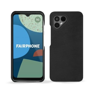 Coque cuir Fairphone 4 -  - Noir - Cuir lisse premium