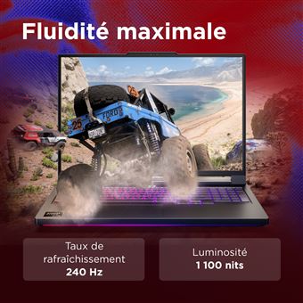 gaming Legion Pro 7 16AFR10H 16 WQXGA OLED 240 Hz AMD Ryzen AI 9 RAM SSD Nvidia GeForce RTX 5080 éclipse - vue 5