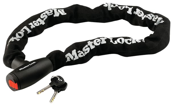 MASTER LOCK Chane en acier cment d'une longueur de 1 m x 10mm avec serrure intgre cl ; noir