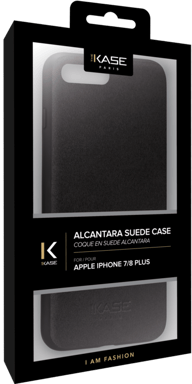 Coque en Suède Alcantara pour Apple iPhone 7/8 Plus, Noir Minuit