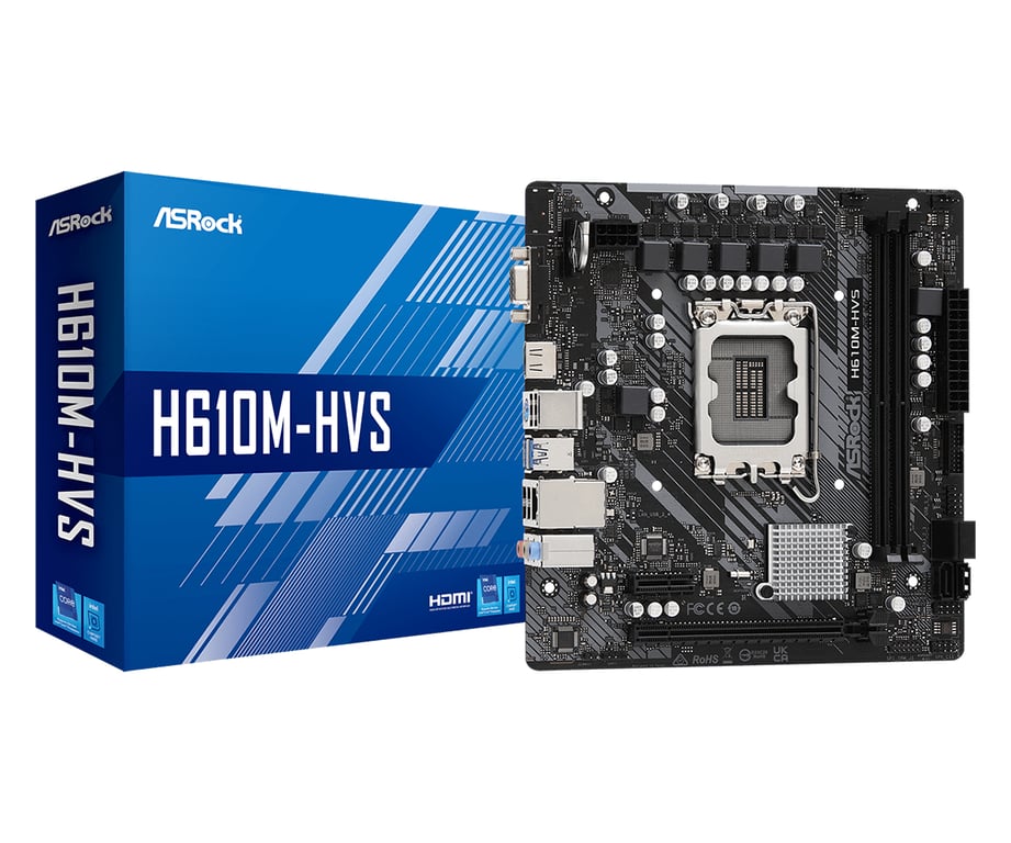Asrock H610M-Hvs Intel H610 Lga 1700 Micro Atx - Excellent État