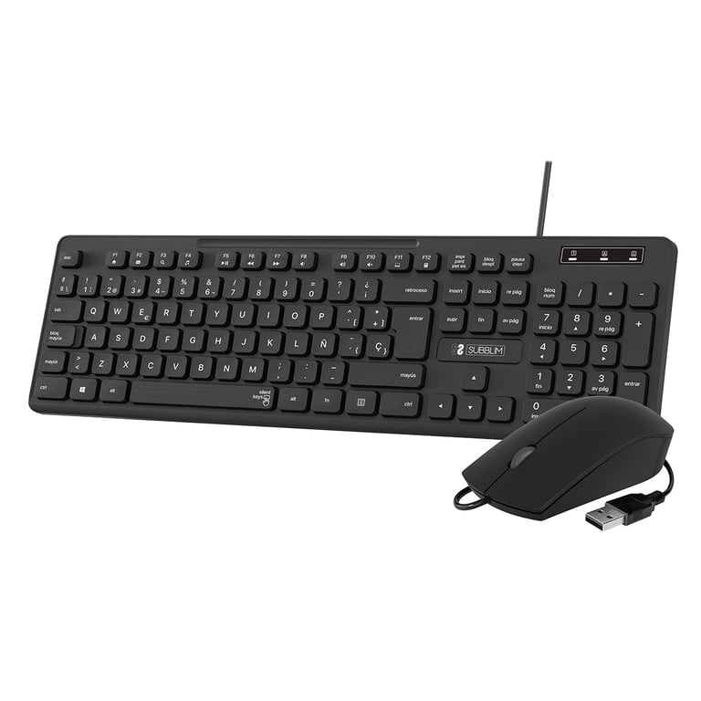 SUBBLIM SUBKBC CSSK01 clavier incluse Universel USB QWERTY Espagnole Neuf