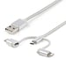 StarTech.com Cavo multi caricatore USB da 1 m - Lightning USB-C Micro-B - Intrecciato