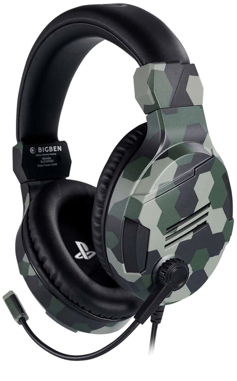 Casque Gaming filaire BigBen Officiel V3 Camouflage Vert pour PS4