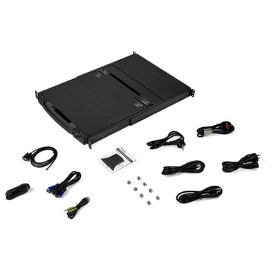 StarTech.com Console KVM a doppio binario HD 1080p - Switch/Console KVM HD VGA a porta singola - Monitor LCD/console a rack - Cassetto per rack server