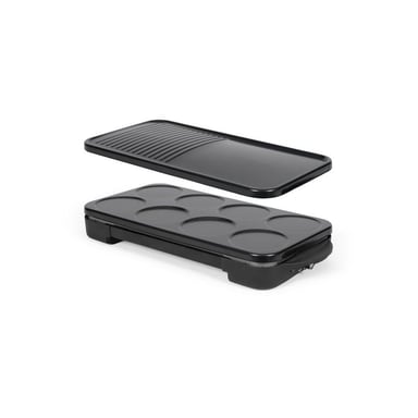 Crepera y plancha 2 en 1 Livoo DOC349N 1500 W 8 mini-crepes Placas extraíbles Antiadherente sin PFAS Negro