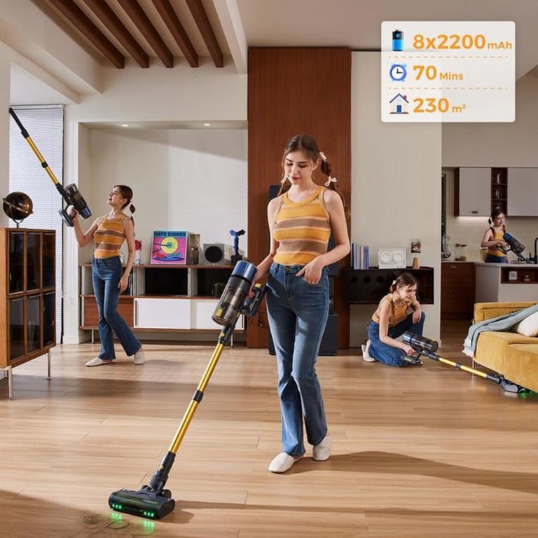 Proscenic Aspirateur balai sans fil P15 Autonaumie 70 min Aspiration puissant 55Kpa Greeneye¿ Technologie - vue 3