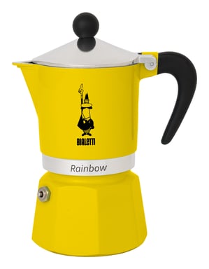 Caffettiera Moka Arcobaleno Bialetti Nero, Giallo