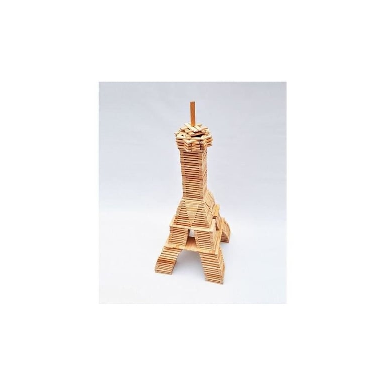 Jeu de construction en bois MÉCABOIS 200 planchettes pin naturel lisses Baril Fabriqué en France Neuf - vue 2