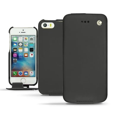 Housse cuir Apple iPhone SE -  - Noir - Cuir lisse