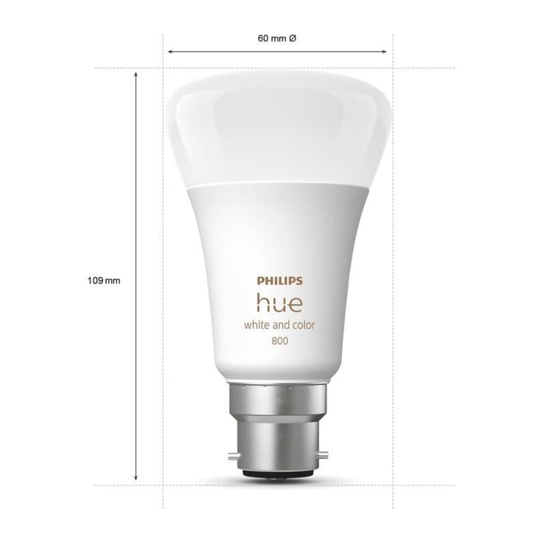 PHILIPS Hue White & Color Ambiance - Ampoule LED connectée 10W - B22 - Compatible Bluetooth - Pack de 2