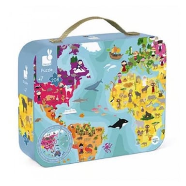 Puzzle del mundo Recto Verso - 208 piezas de cartón