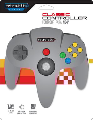 Retro-Bit N64 Class Controller Gris