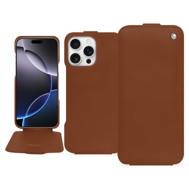 Housse cuir Apple iPhone 16 Pro Max -  - Marron - Cuir lisse