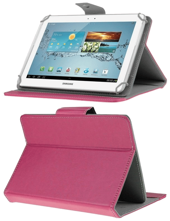 Etui Tablette 10 10.1 Pouces Universel Rabat Magnétique Protection Intégral Rose Faux Cuir YONIS