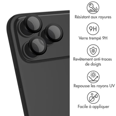imoshion Protection d'objectif d'appareil photo (pack de 2) pour Apple iPhone 17 Pro / 17 Pro Max - Noir
