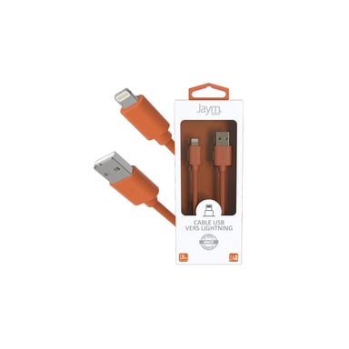 Câble USB vers Lightning 2.4A - 1,5 mètres - Collection POP - Orange