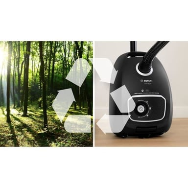 BOSCH Serie 4 BGB41BA1 - Aspirador con bolsa - 11 m de radio de trabajo - 4L de capacidad de bolsa - 75 dB - 700 W - Negro