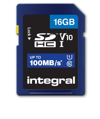 Integral 16GB HIGH SPEED SDHC/XC V10 100MB CLASSE 10 UHS-I U1 16 Go SD